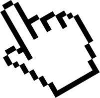 A tilted hand shaped cursor