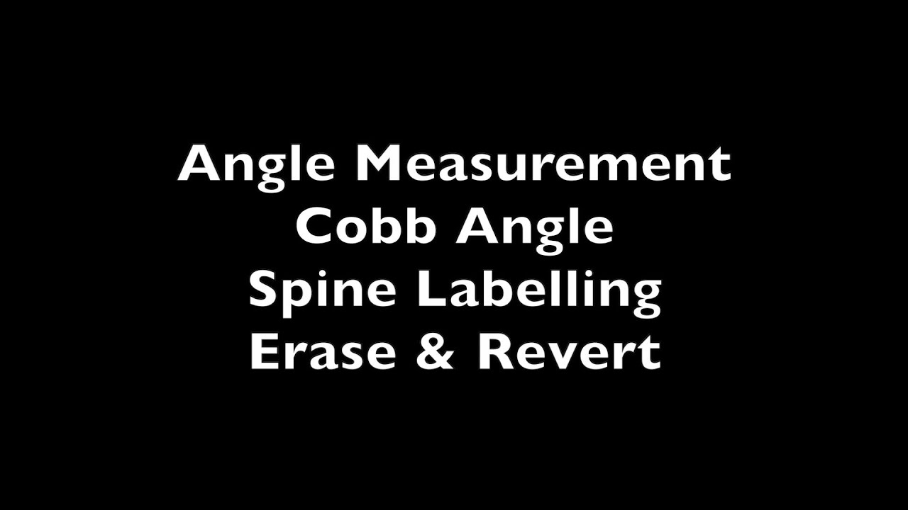 11. Markup Function II - Angle Measurement, Cobb Angle, Spine Labelling, Erase and Revert