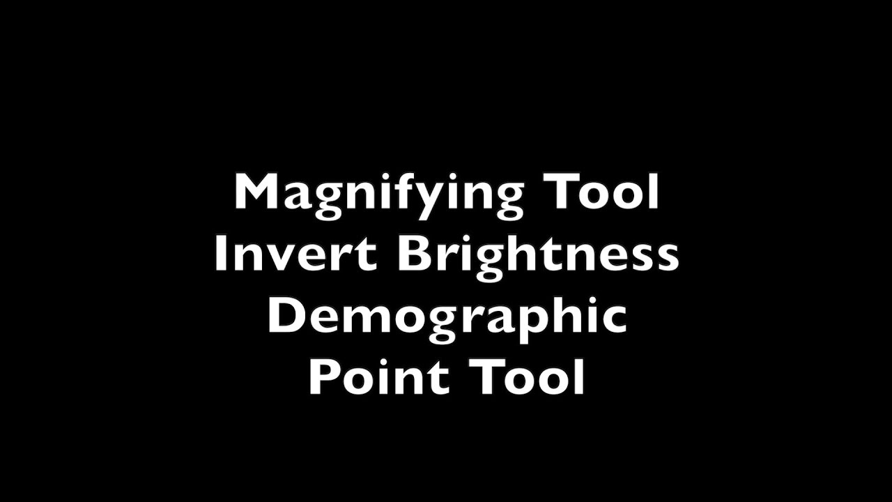 7. Home Function II - Magnifying Tool, Invert Brightness, Demographic, Point Tool