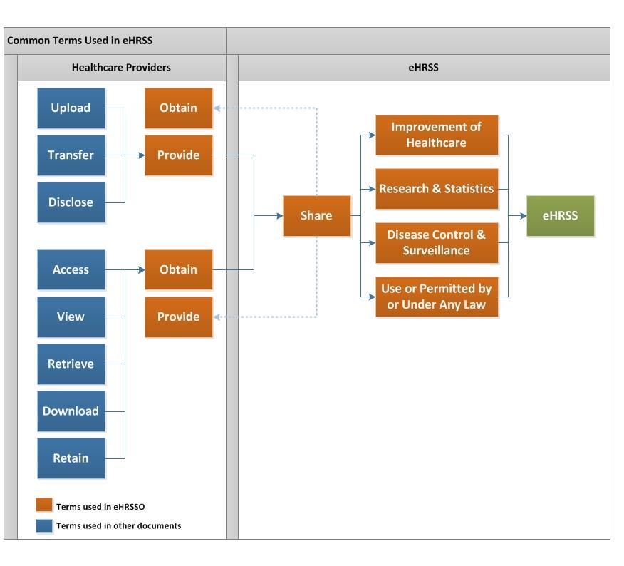 Common terms about uses of eHR in eHRSS